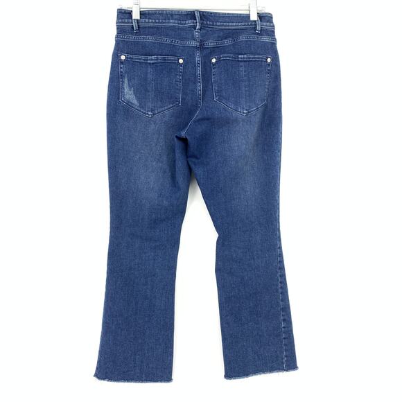 J.Jill Kick Flare Ankle Jeans Womens Size 6 Distressed Medium Wash Denim - Picture 2 of 8